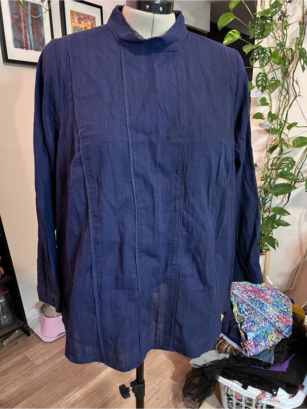 ModCloth Navy Ribbed Tunic Top